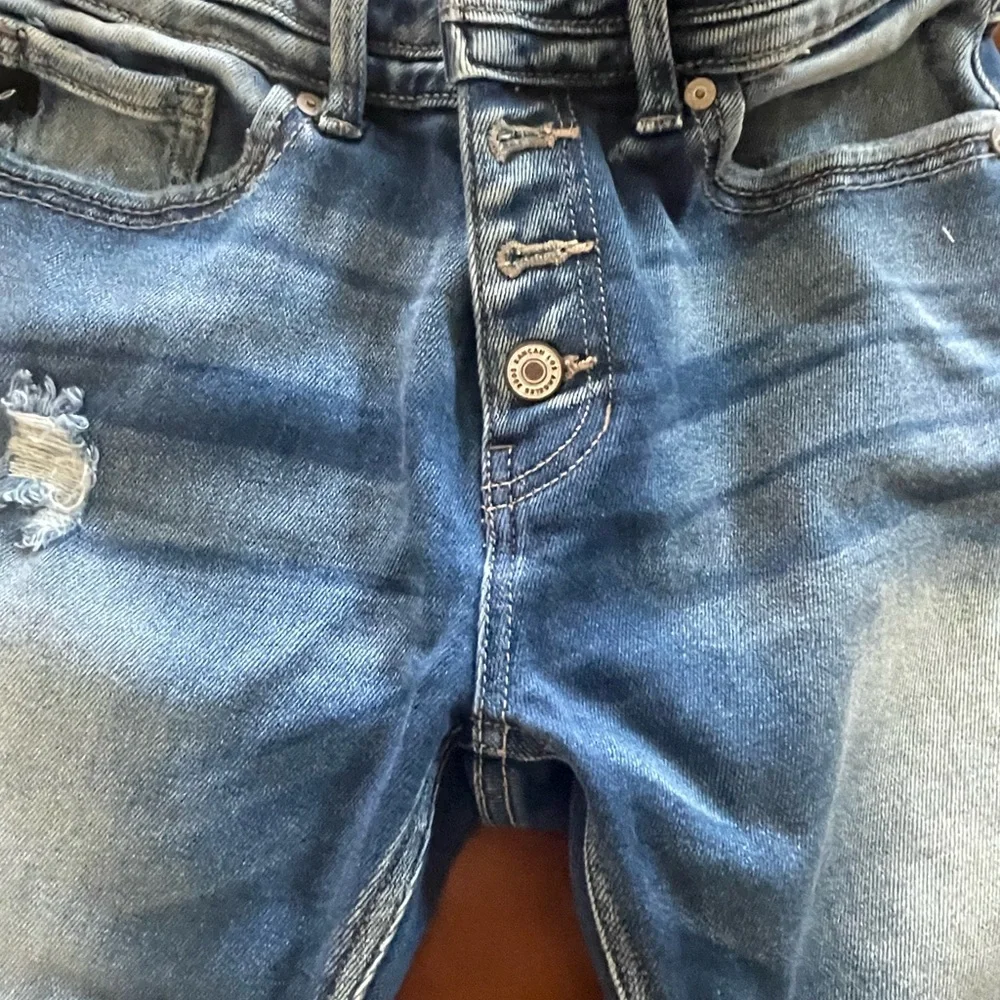 Blue Distressed Womens Jeans - Picture 2 of 8